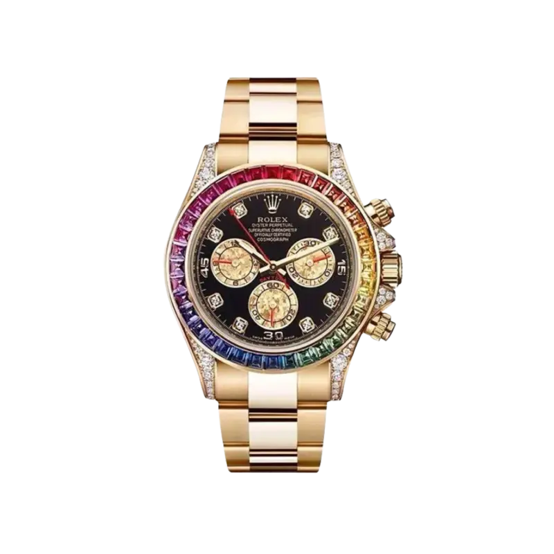 Rolex Daytona 116598RBOW 'Rainbow' Yellow Gold Black Dial Sapphire Bezel
