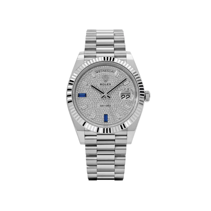 Rolex Day-Date 40 228236 Platinum Pavé Diamond Dial