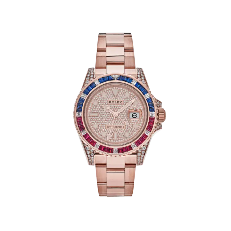 Rolex GMT-Master II 126755SARU Rose Gold Sapphire and Ruby