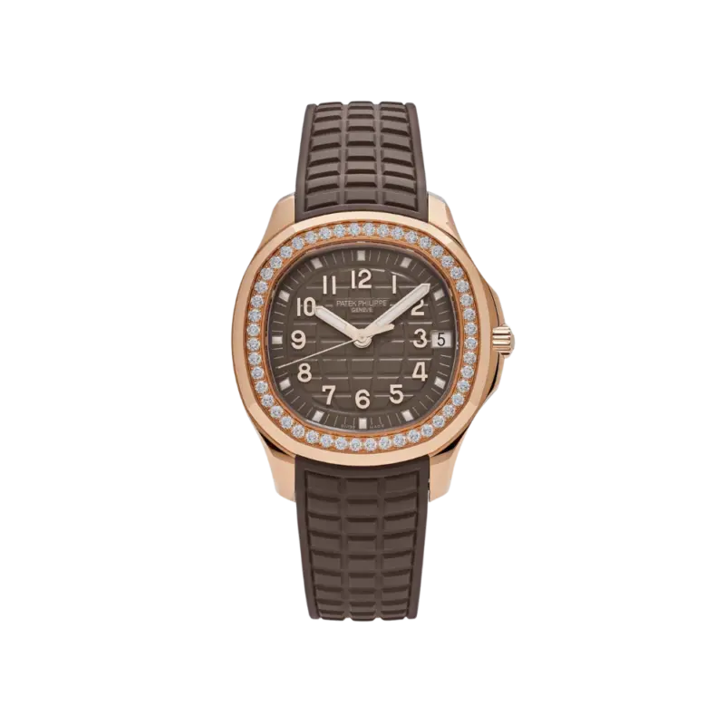 Patek Philippe Aquanaut 5268/200R-010 Rose Gold Taupe Brown Dial Diamond Bezel